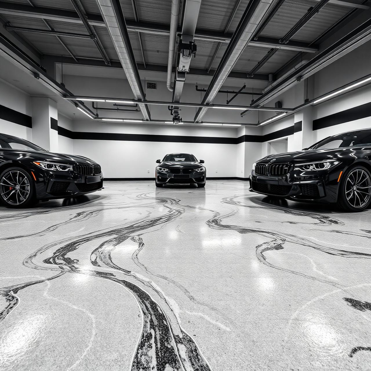 3 Car Garage Metallic Epoxy Transformation